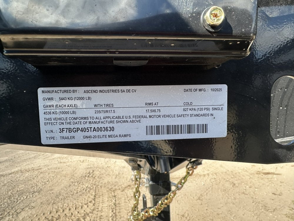 40' Stryker Gooseneck (2) 10K Axles Mega Ramps 18 Ply Tires - Derated - Hotshot Non-CDL/DO 10K MR SS - Stryker Dealership Group