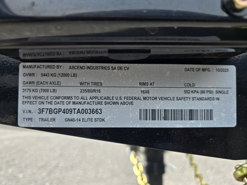 40' Stryker Gooseneck (2) 7K Axles Straigt Deck 14 ply Tires - Hotshot Non-CDL/DO 7K SD - Stryker Dealership Group