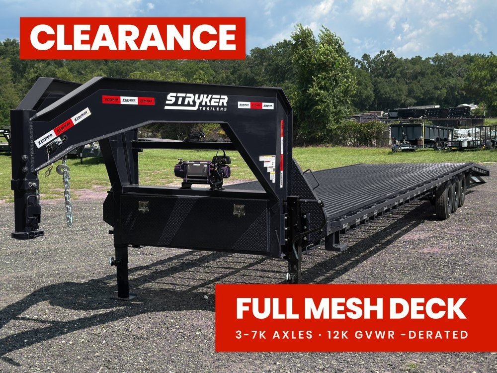 44' Stryker Gooseneck Full Width Mesh Deck Multi Car Hauler (3) 7k Axles - 12k GVWR Derated 3161 - Stryker Dealership Group