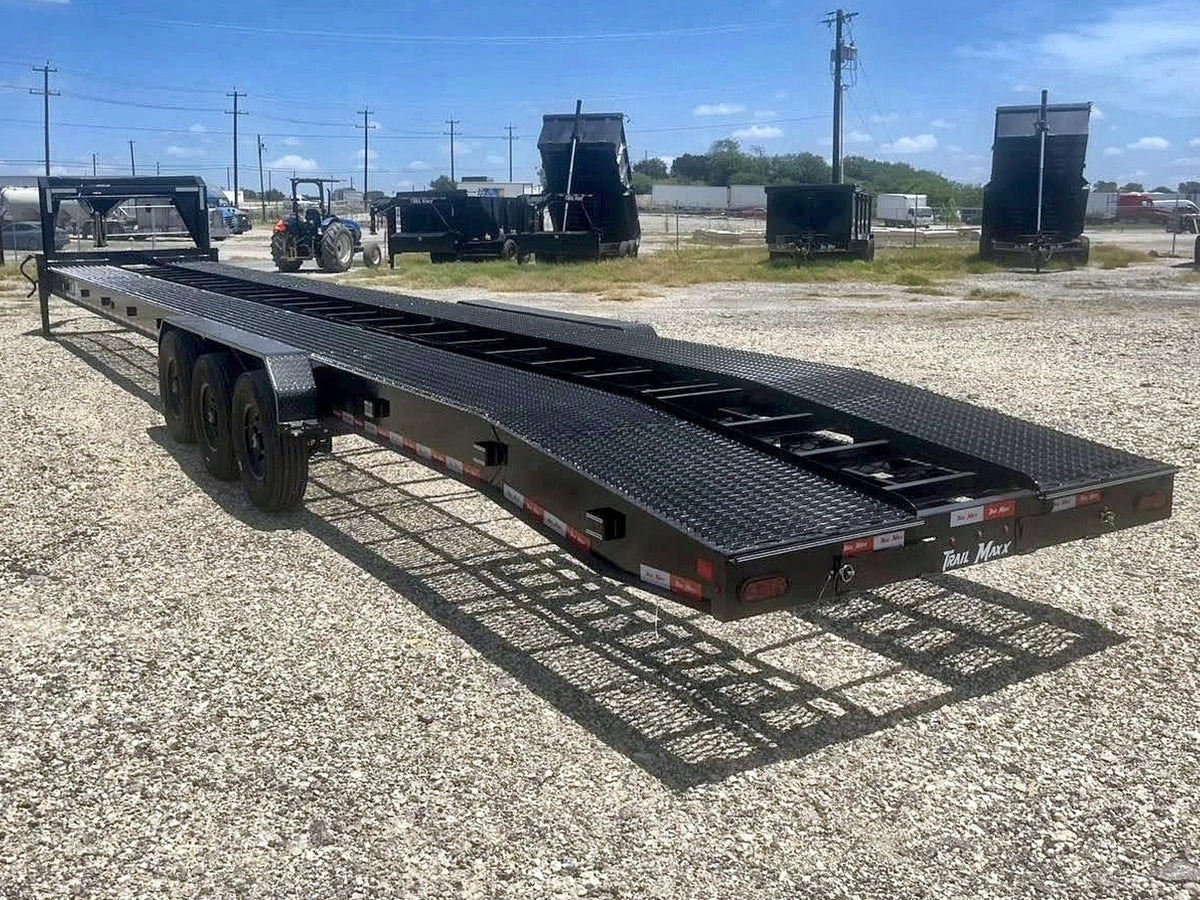 44' Trail Maxx Gooseneck Mesh Deck Multi Car Hauler 83" Wide (3) 7k Axles - 12k GVWR Derated 906 - Stryker Dealership Group