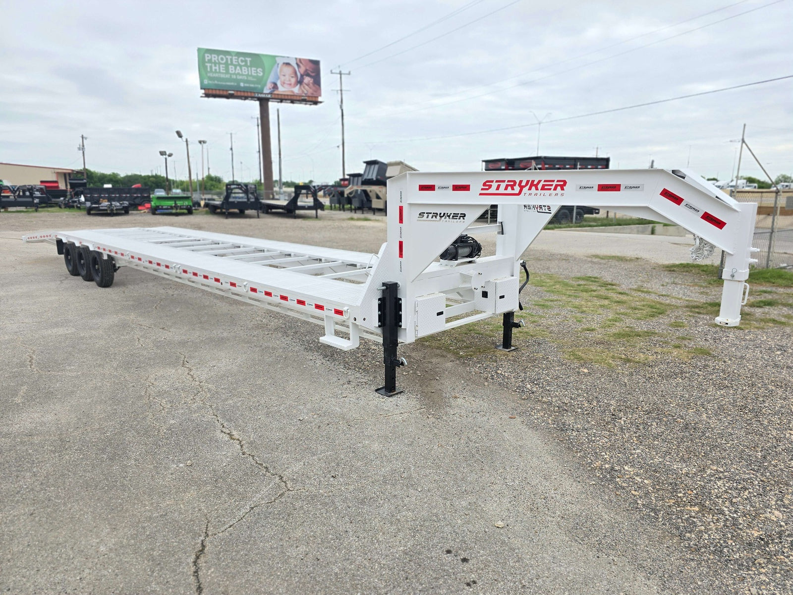 44' Mesh Deck Truck and Van Trailer (3) 7k Axles 14ply Tires w/winch