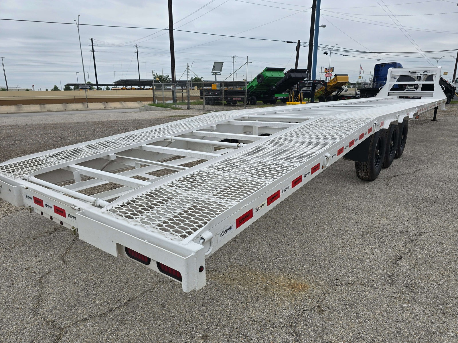 44' Mesh Deck Truck and Van Trailer (3) 7k Axles 14ply Tires w/winch