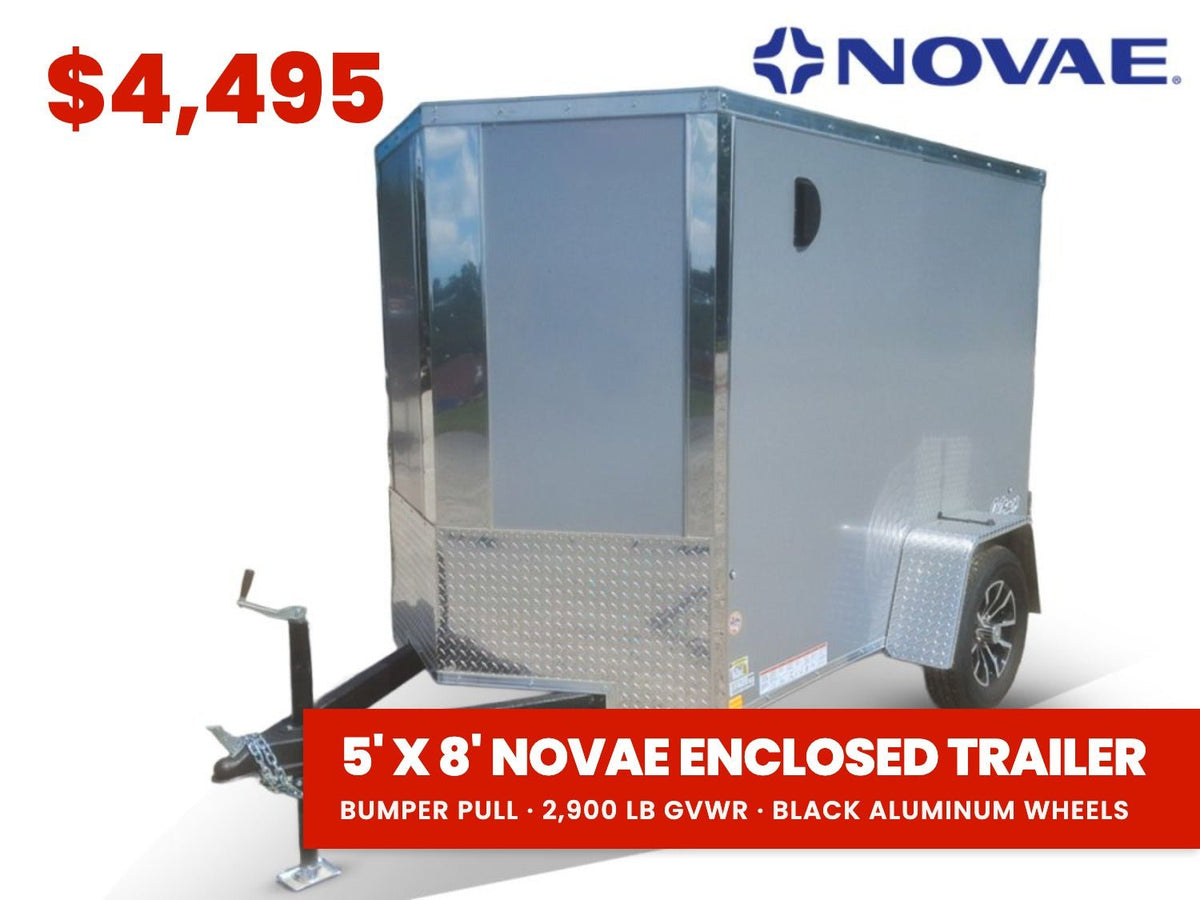 5 x 8 DX 3K Flat Top V Nose Enclosed (1) - 3500 lb Axle 155319 - Stryker Dealership Group