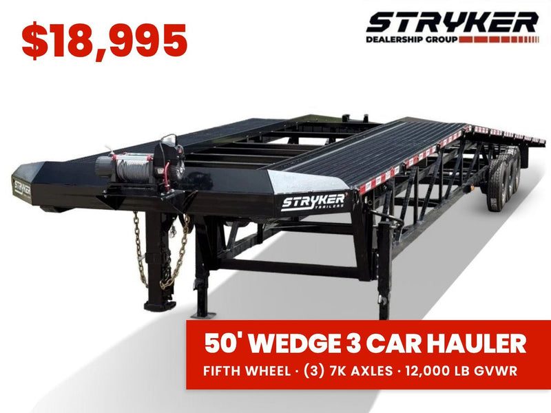 50' Stryker Gooseneck Wedge 3 Car Hauler - (3) 7k Axles Derated 004591 - Stryker Dealership Group