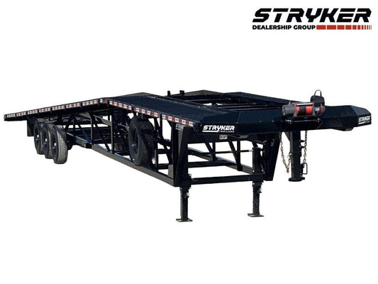 50' Wedge Car Hauler (3) 7k Axles - Winch - 14ply Tires plus Spare - 10' Aluminum Ramps 002945 - Stryker Dealership Group