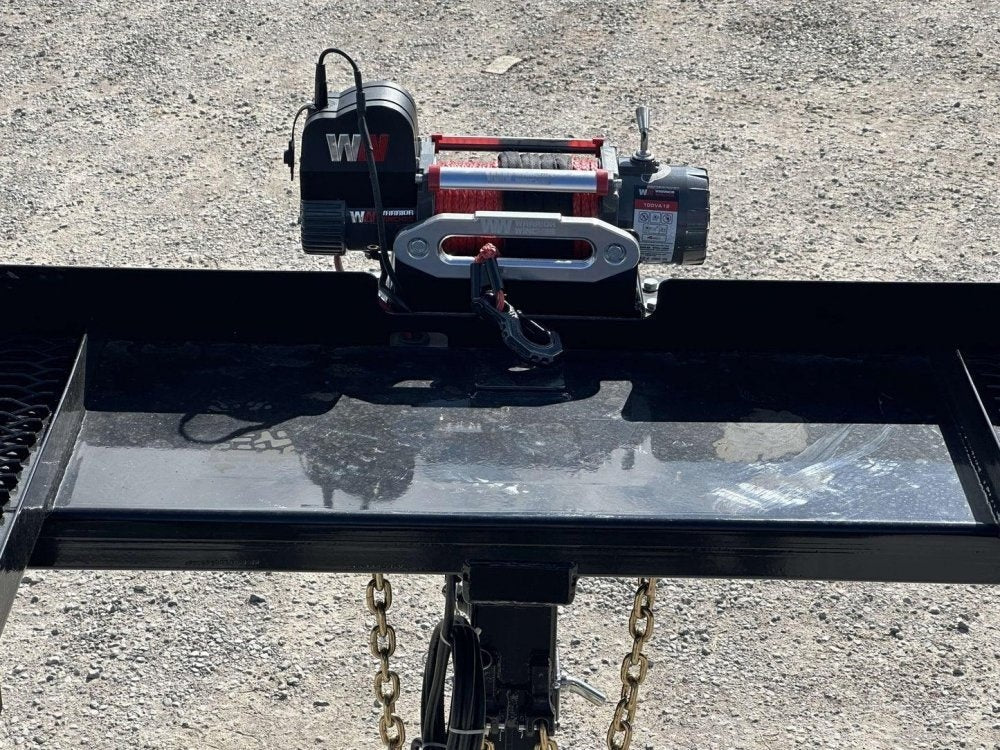 50' Wedge Car Hauler (3) 7k Axles - Winch - 14ply Tires plus Spare - 10' Aluminum Ramps 002945 - Stryker Dealership Group