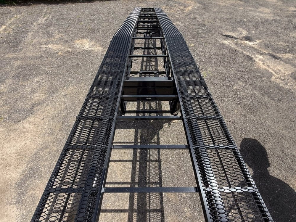 50' Wedge Car Hauler (3) 7k Axles - Winch - 14ply Tires plus Spare - 10' Aluminum Ramps 003660 - Stryker Dealership Group