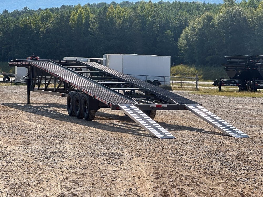50' Wedge Car Hauler (3) 7k Axles - Winch - 14ply Tires plus Spare - 10' Aluminum Ramps - Stryker Dealership Group