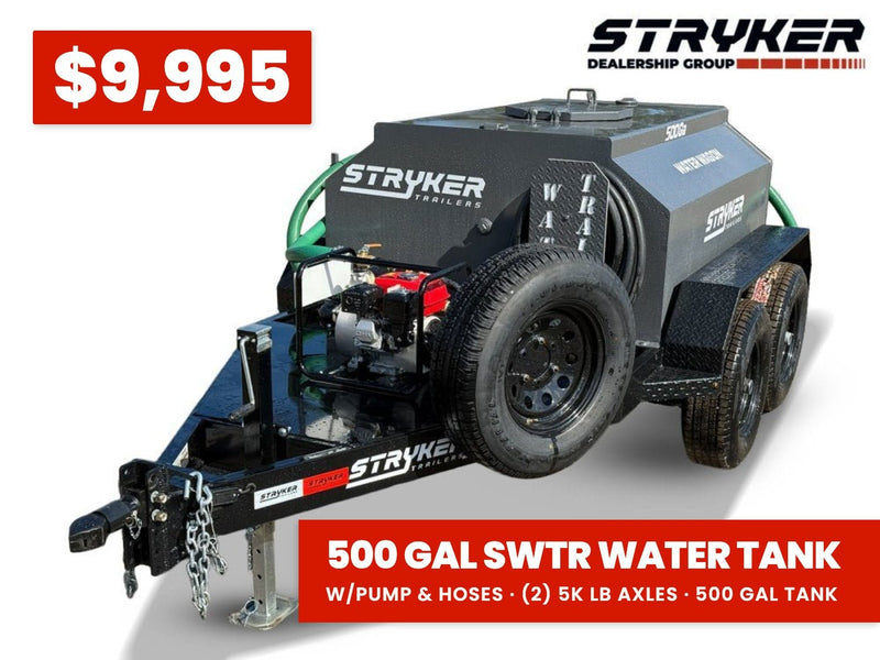 500 Gallon Water Tank Trailer with Pump and Hose EB-428 - Stryker Dealership Group