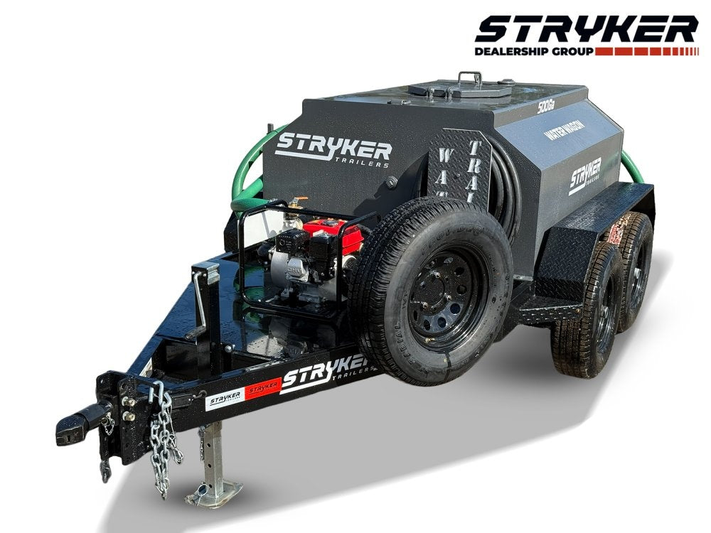 500 Gallon Water Tank Trailer with Pump and Hose - Water Tank Trailer - Stryker Dealership Group