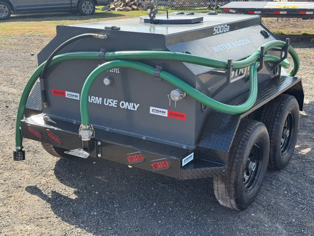 500 Gallon Water Tank Trailer with Pump and Hose - Water Tank Trailer - Stryker Dealership Group