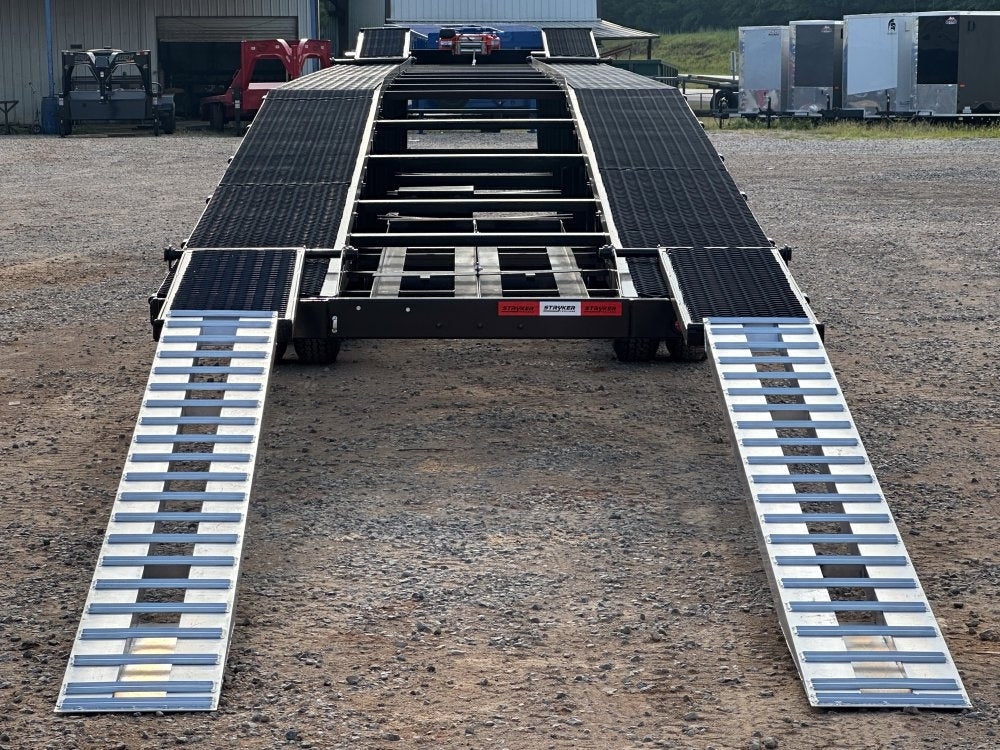50' Low Profile Wedge (2) 12k Elec/Hyd Axles, Winch, 10' Aluminum Ramps, Spare - Wedge 3 Car Hauler/Multi Car Haulers - Stryker Dealership Group