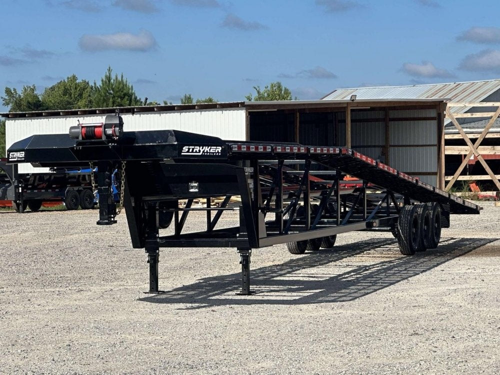 50' Wedge Car Hauler (3) 7k Axles - Winch - 14ply Tires plus Spare - 10' Aluminum Ramps - Wedge 3 Car Hauler - Stryker Dealership Group