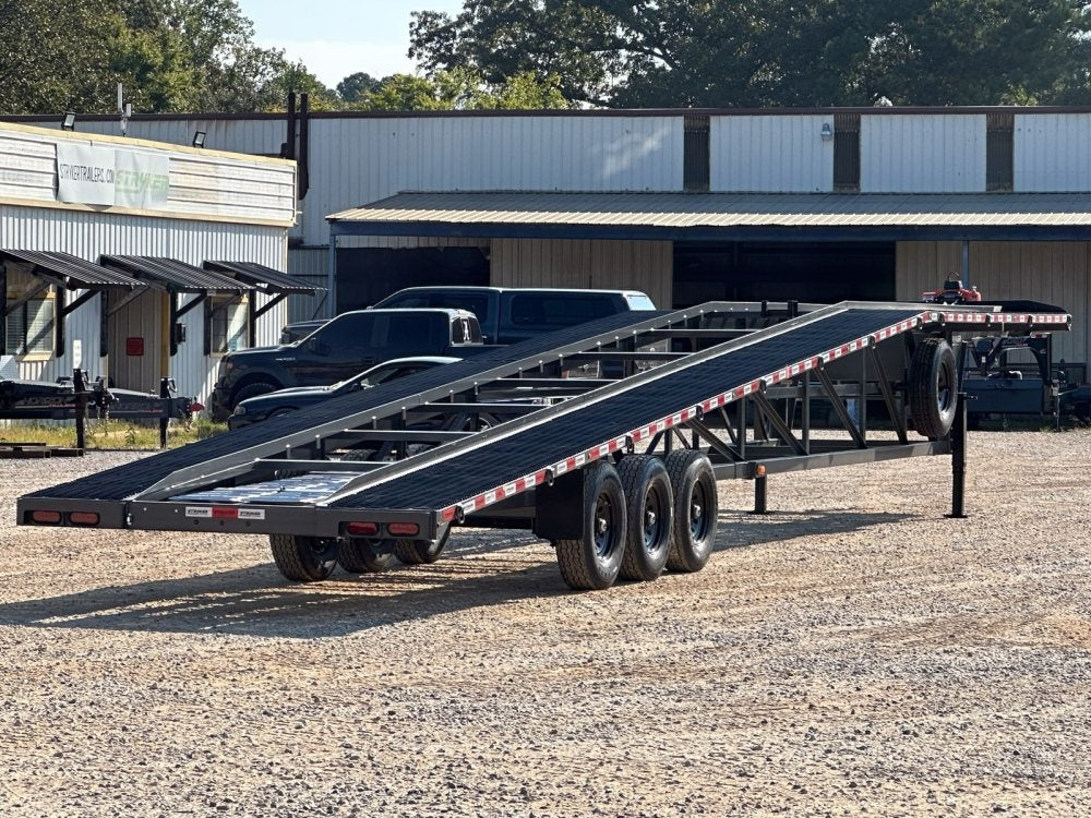 50' Wedge Car Hauler (3) 7k Axles - Winch - 14ply Tires plus Spare - 10' Aluminum Ramps - Wedge 3 Car Hauler/Multi Car Haulers - Stryker Dealership Group