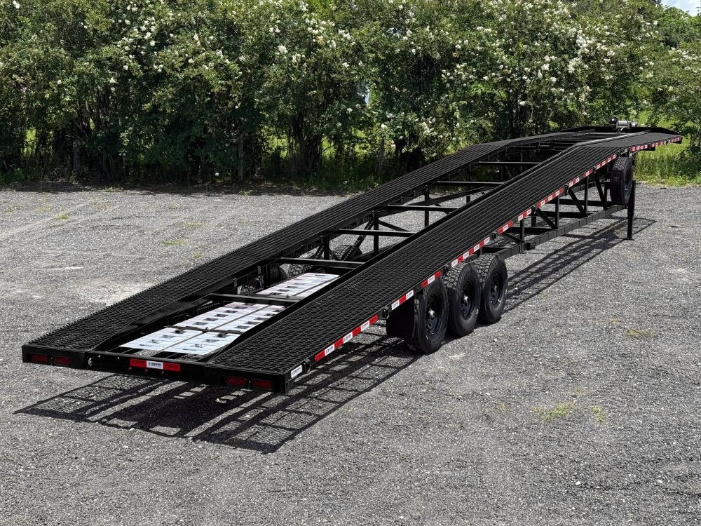 50' Wedge Car Hauler (3) 7k Axles - Winch - 14ply Tires plus Spare - 10' Aluminum Ramps - Wedge 3 Car Hauler/Multi Car Haulers - Stryker Dealership Group