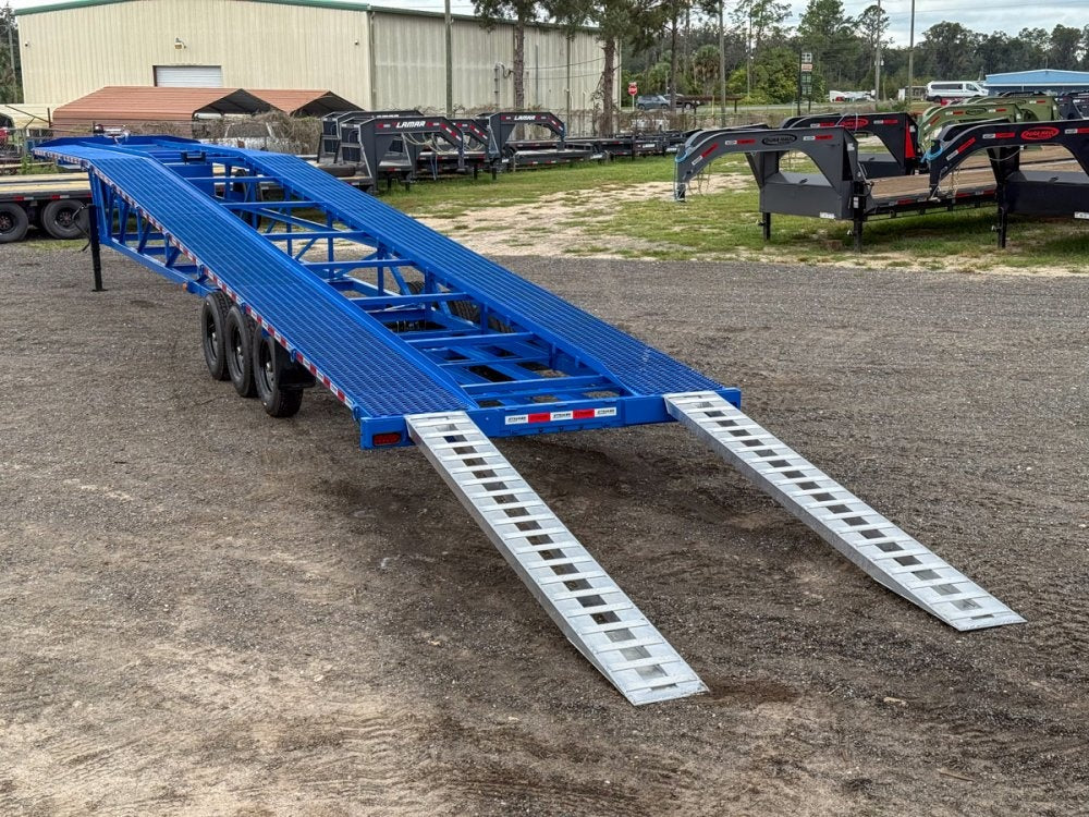 50' Wedge Car Hauler (3) 7k Axles - Winch - 14ply Tires plus Spare - 10' Aluminum Ramps - Wedge 3 Car Hauler - Multi Car Haulers - Stryker Dealership Group