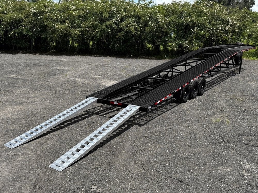 50' Wedge Car Hauler (3) 7k Axles - Winch - 14ply Tires plus Spare - 10' Aluminum Ramps - Wedge 3 Car Hauler/Multi Car Haulers - Stryker Dealership Group