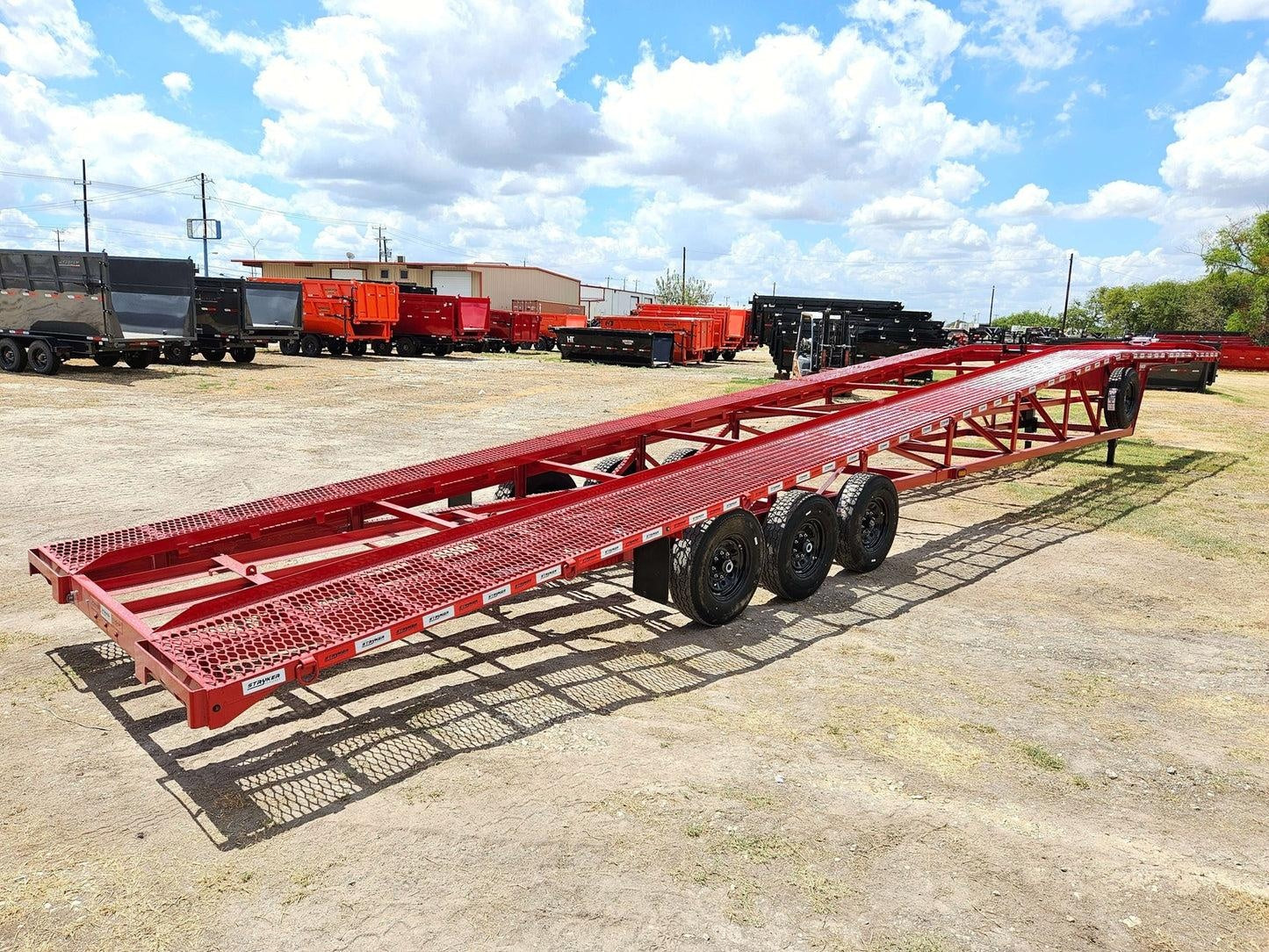 50' Wedge Car Hauler (3) 7k Axles - Winch - 14ply Tires plus Spare - 10' Aluminum Ramps INV-3062 - Wedge 3 Car Hauler - Stryker Dealership Group