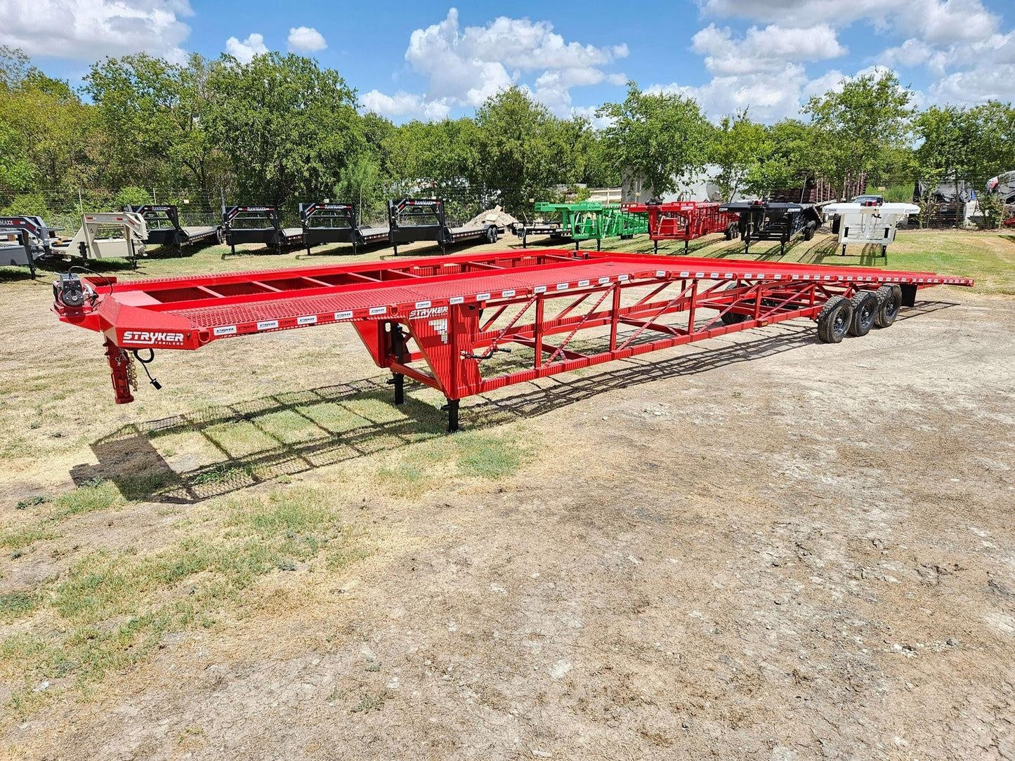 50' Wedge Car Hauler (3) 7k Axles - Winch - 14ply Tires plus Spare - 10' Aluminum Ramps INV-3062 - Wedge 3 Car Hauler - Stryker Dealership Group