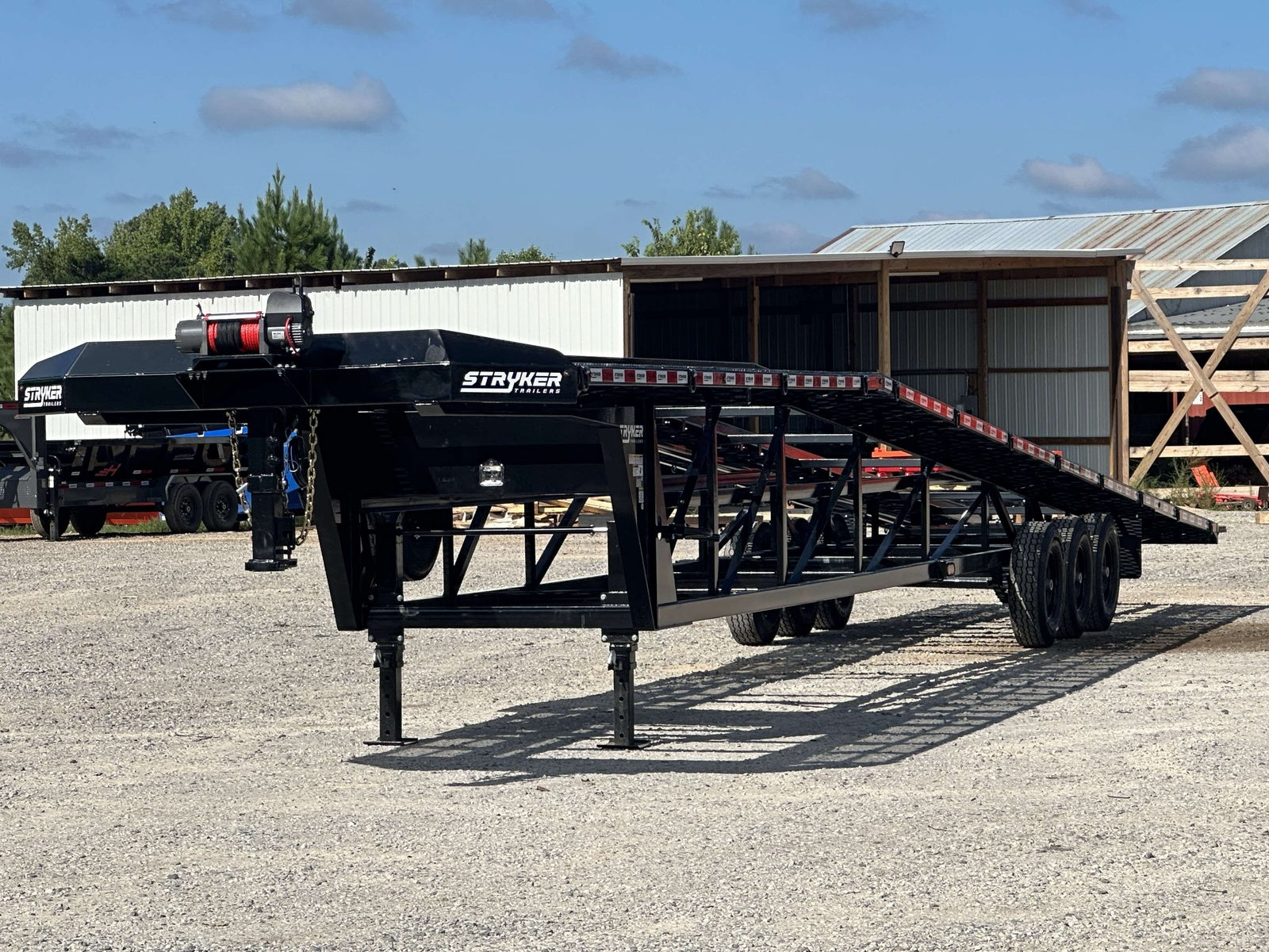 50' Wedge Car Hauler (3) 7k Axles - Winch - 14ply Tires plus Spare - 10' Aluminum Ramps WDG50G7K - Ghost Wedge 3 Car Haulers - Stryker Dealership Group