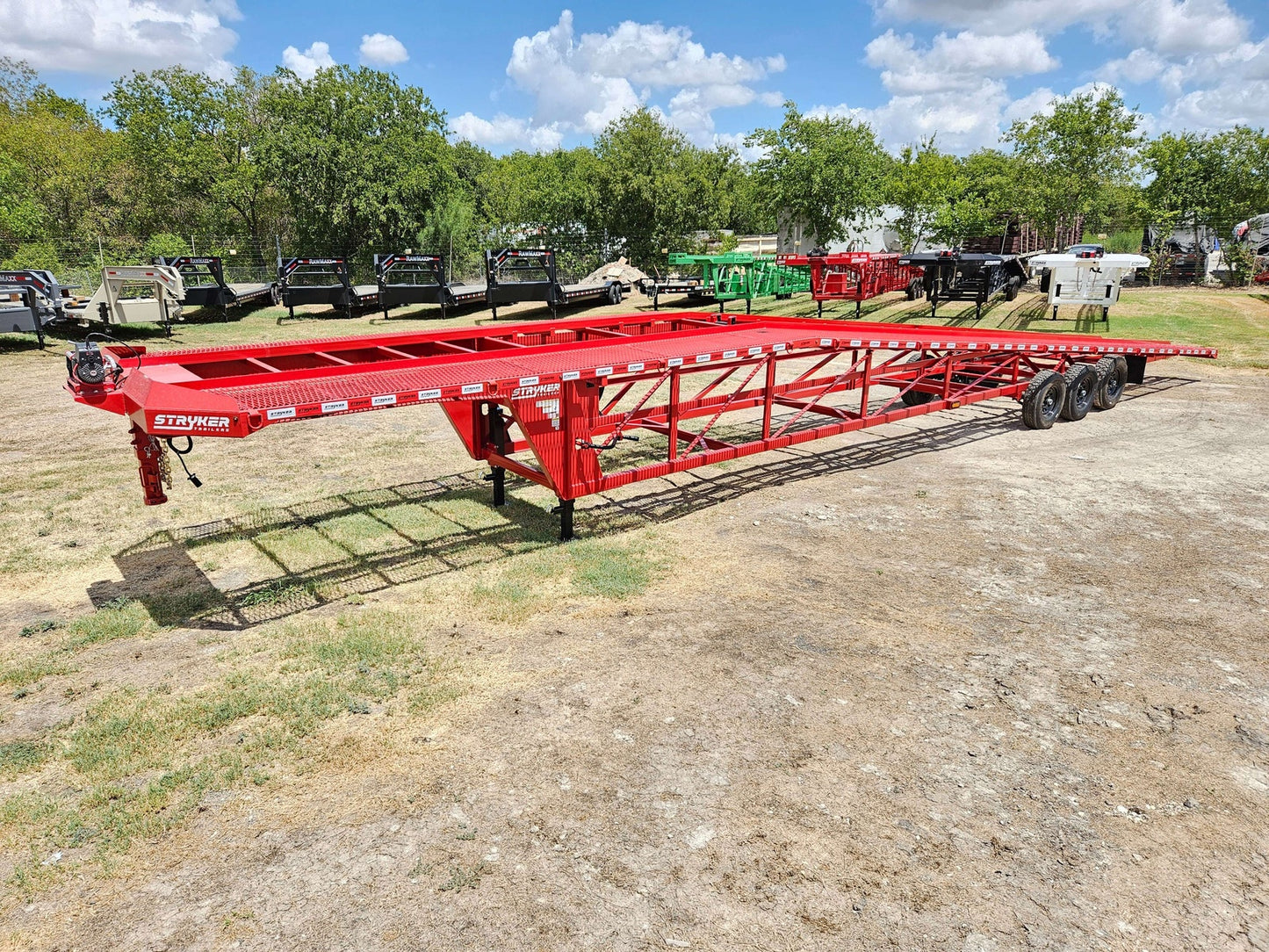 50' Wedge Car Hauler (3) 7k Axles - Winch - 14ply Tires plus Spare - 10' Aluminum Ramps WDG50G-7K-RD - Ghost Wedge 3 Car Haulers - Stryker Dealership Group