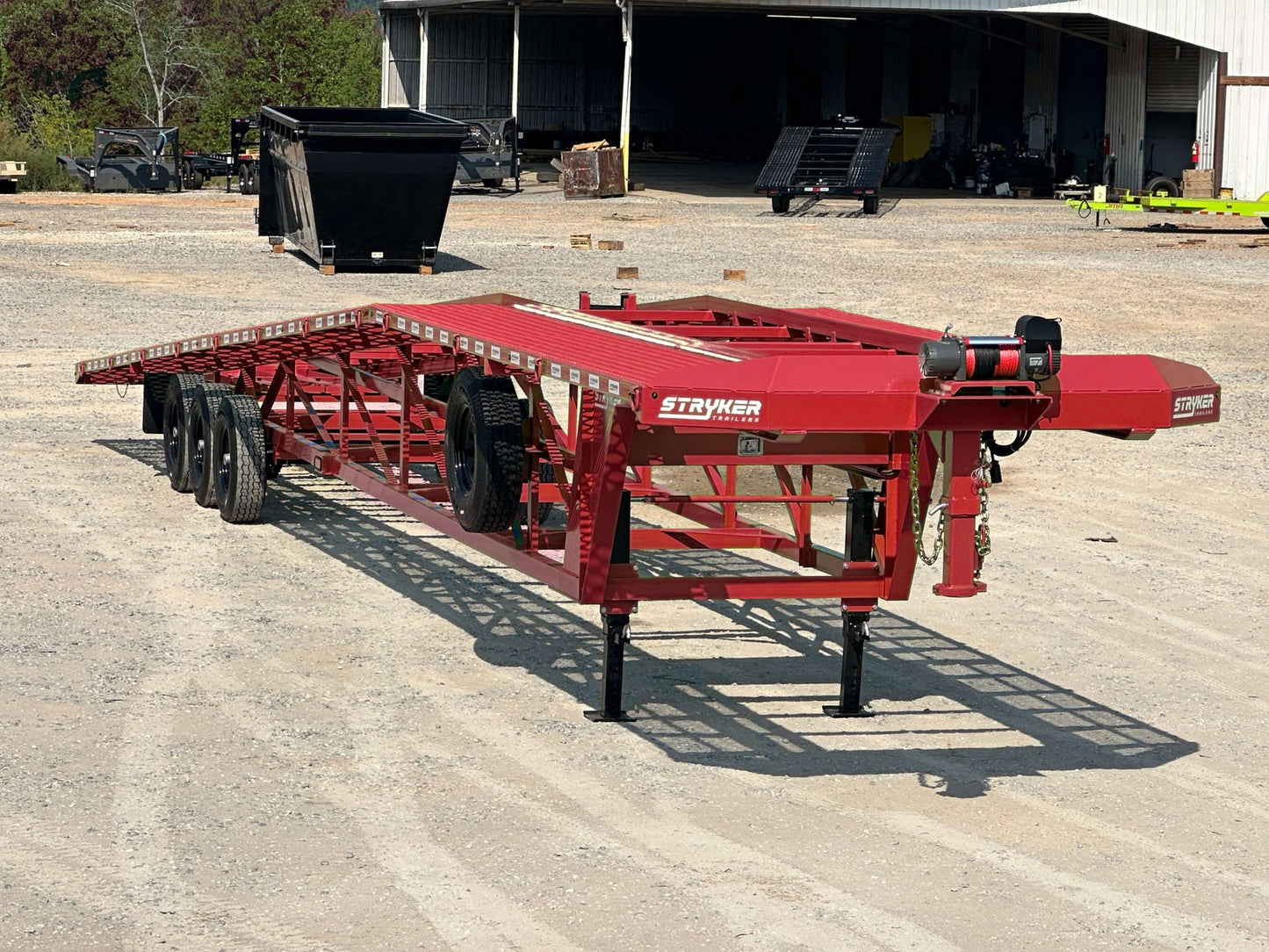 50' Wedge Car Hauler (3) 7k Axles - Winch - 14ply Tires plus Spare - 10' Aluminum Ramps WDG50G-7K-RD - Ghost Wedge 3 Car Haulers - Stryker Dealership Group