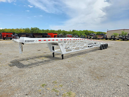 50' Wedge Car Hauler (3) 7k Axles - Winch - 14ply Tires plus Spare - 10' Aluminum Ramps WDG50G-7K-WT - Ghost Wedge 3 Car Haulers - Stryker Dealership Group