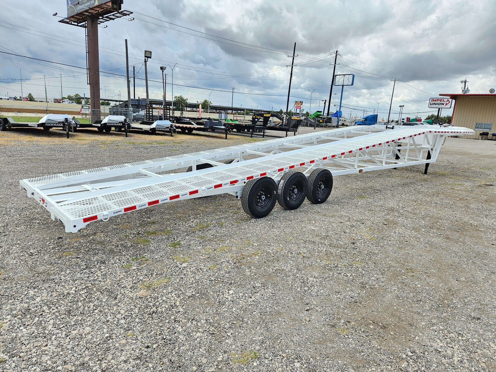 50' Wedge Car Hauler (3) 7k Axles - Winch - 14ply Tires plus Spare - 10' Aluminum Ramps WDG50G-7K-WT - Ghost Wedge 3 Car Haulers - Stryker Dealership Group