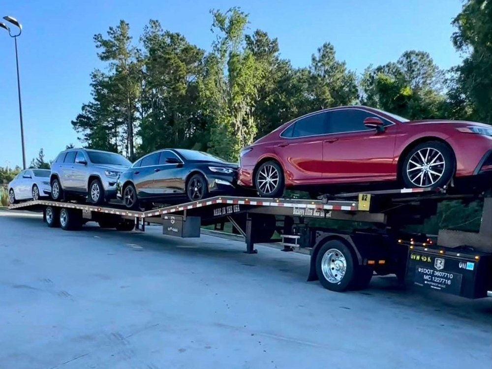 53' Ultra Max 4 Car Trailer, 12K Axles, +3F +3R, 102" Wide, 30" Wide Grate, 9' Aluminum Ramps - Four Car Hauler/Multi Car Haulers - Stryker Dealership Group