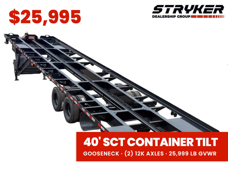 40' Stryker SCT Gooseneck Container Tilt Trailers - (2) 12K Axles 004676