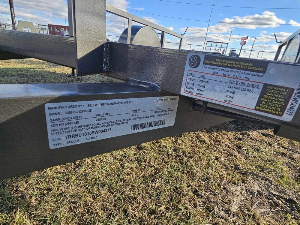 5' x 10' Utility Trailer - 2" Coupler, 4' Ramp Tailgate - Utility Trailers - Stryker Dealership Group