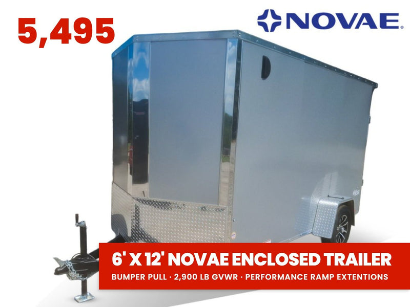 6 x 12 DX 3K Flat Top V Nose Enclosed (1) - 3500 lb Axle 155321 - Stryker Dealership Group