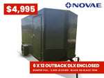 6 x 12 Outback DLX Flat Top V Nose (1) - 3500 lb Axle 140281 - Stryker Dealership Group