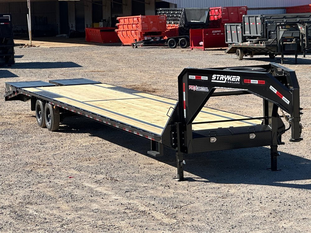 40' Stryker Gooseneck Hotshot Non-CDL Deckover Trailer Mega Ramps - (2) 7K Axles 36-4C5