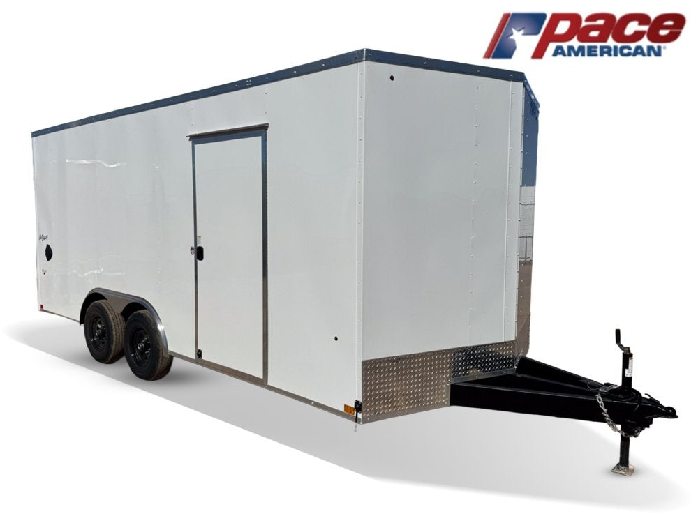 8.5 x 18 Outback DLX Flat Top V Nose Car Hauler - (2) 5200 lbs Axles 137696