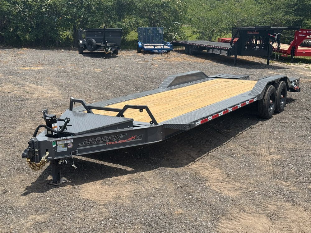 24' HEH Bumper Pull Equipment Trailer Drive Over Fenders Mega Ramps - (2) 10K Axles 019962