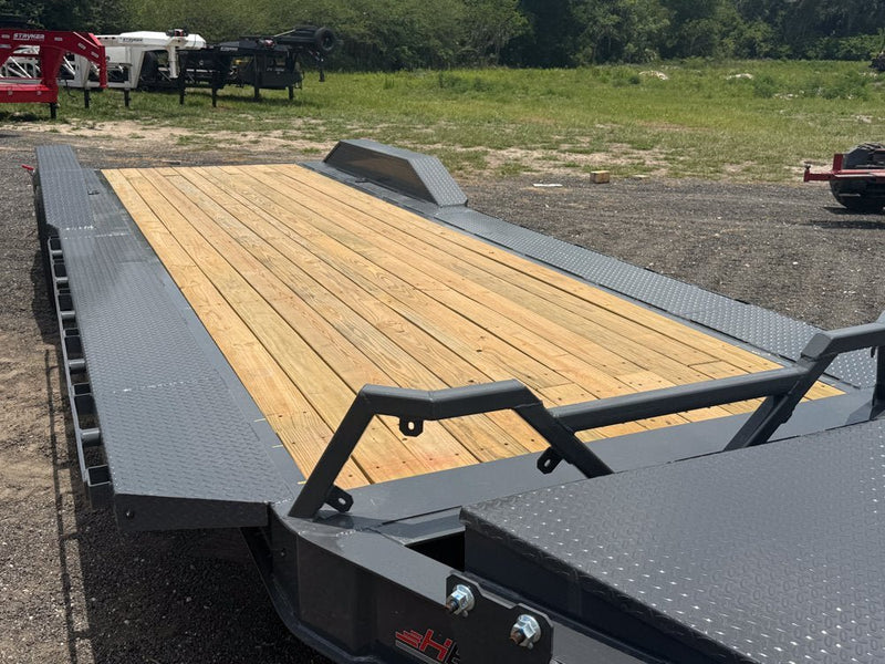 24' HEH Bumper Pull Equipment Trailer Drive Over Fenders Mega Ramps - (2) 10K Axles 019962