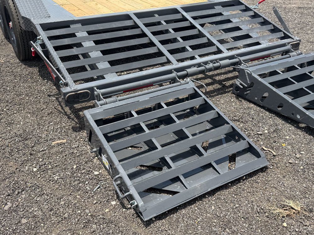 24' HEH Bumper Pull Equipment Trailer Drive Over Fenders Mega Ramps - (2) 10K Axles 019962