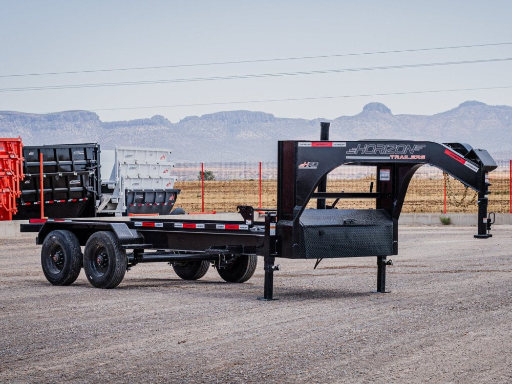 20' Horizon HRD Gooseneck Roll Off Base Trailer Telescopic 24k Lift - (2) 10K Axles 020339