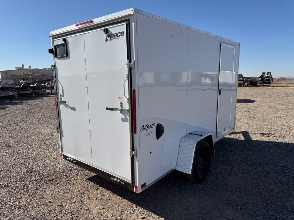 6 x 12 Outback DLX Flat Top V Nose (1) - 3500 lb Axle - Enclosed - Stryker Dealership Group