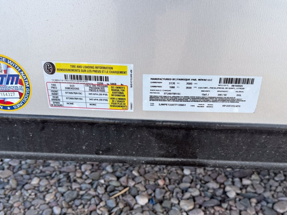 6 x 12 Outback DLX Flat Top V Nose (2) - 3500 lb Axle - Enclosed - Stryker Dealership Group