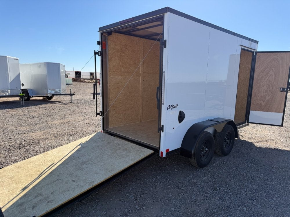 6 x 12 Outback DLX Flat Top V Nose (2) - 3500 lb Axle - Enclosed - Stryker Dealership Group