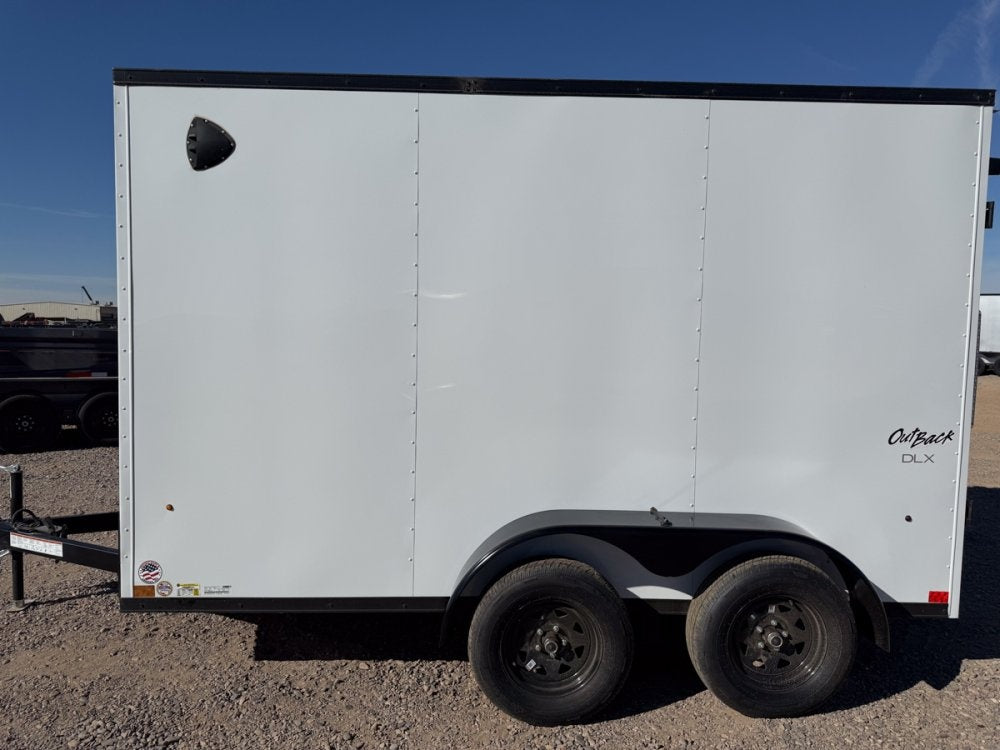 6 x 12 Outback DLX Flat Top V Nose (2) - 3500 lb Axle - Enclosed - Stryker Dealership Group