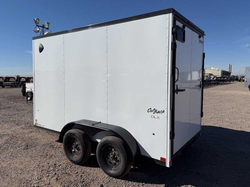 6 x 12 Outback DLX Flat Top V Nose (2) - 3500 lb Axle - Enclosed - Stryker Dealership Group