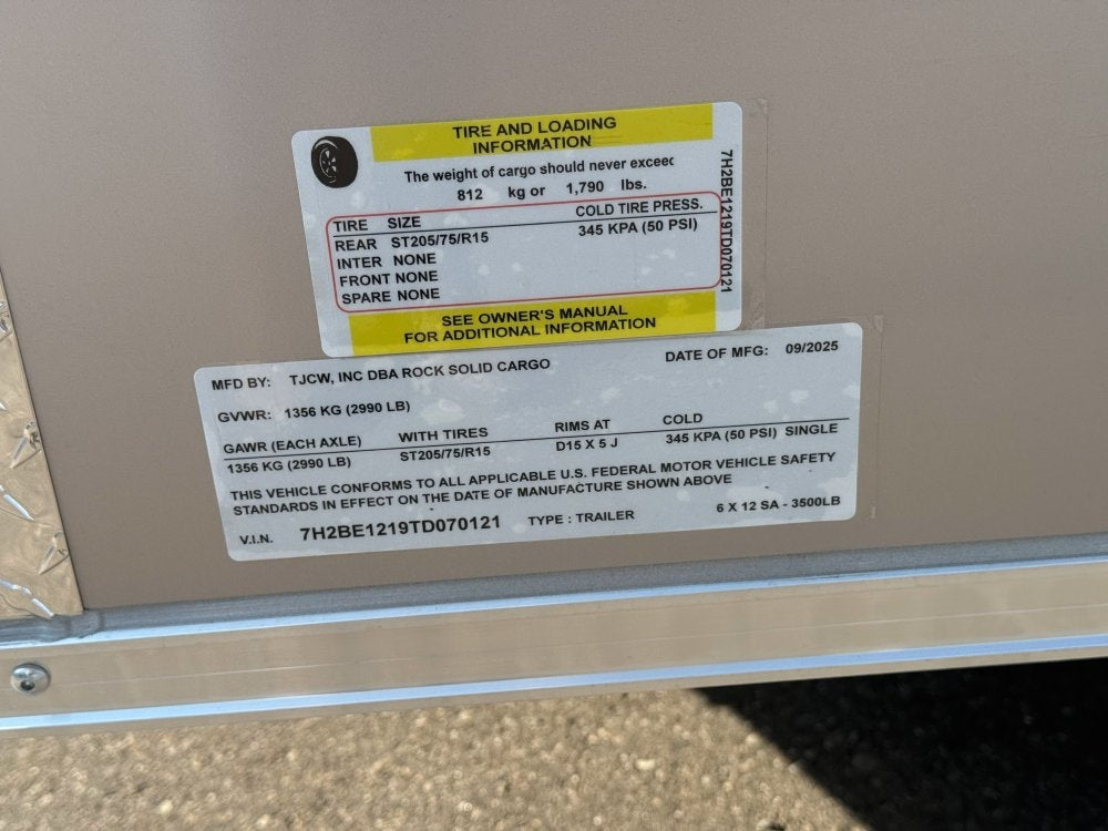 6 x 12 TA Enclosed Trailer - .080 Polycore - Enclosed - Stryker Dealership Group