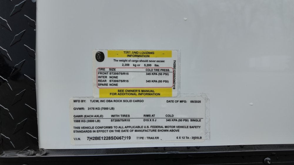 6 x 12 TA Enclosed Trailer - Black Out Package - .080 Polycore - Enclosed - Stryker Dealership Group