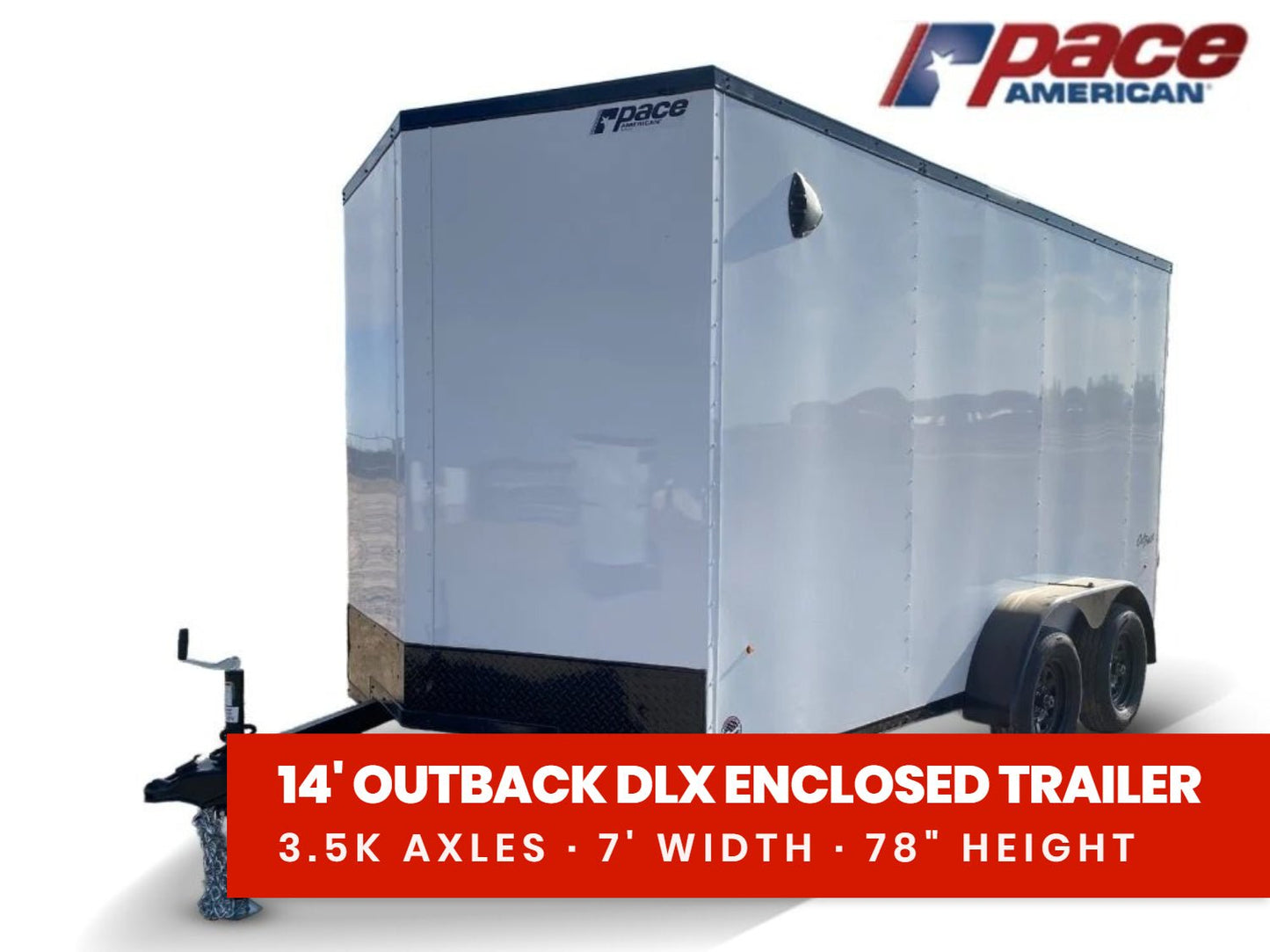 7 x 14 Outback DLX Flat Top V Nose (2) - 3500 lbs Axles 154077 - Stryker Dealership Group