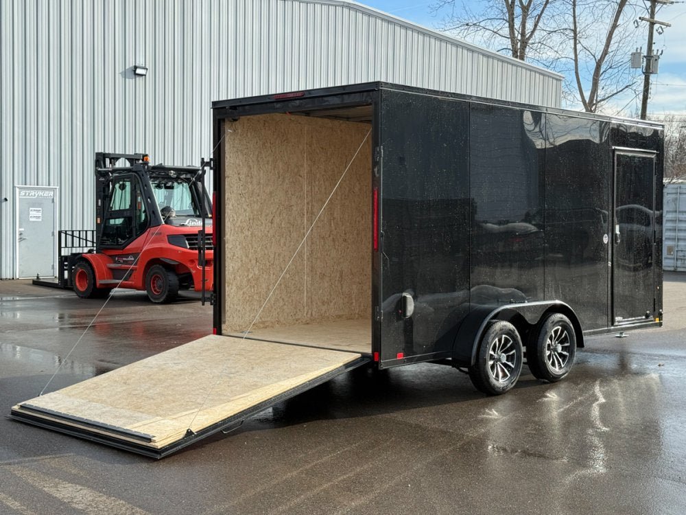 7 x 16 DX 7K Flat Top V Nose Enclosed - (2) 3500 lb Axles 140438 - Stryker Dealership Group