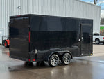 7 x 16 DX 7K Flat Top V Nose Enclosed - (2) 3500 lb Axles 140438 - Stryker Dealership Group