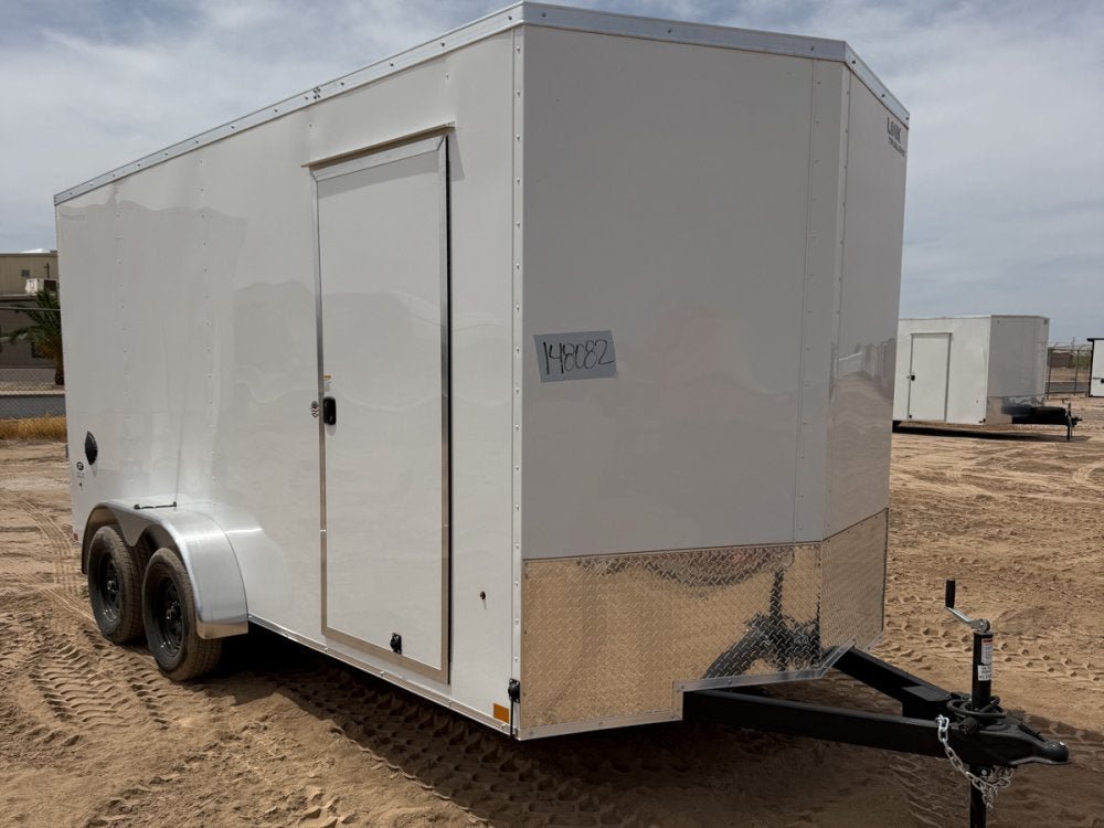 7 x 16 DX 7K Flat Top V Nose Enclosed - (2) 3500 lb Axles 148082 - Stryker Dealership Group